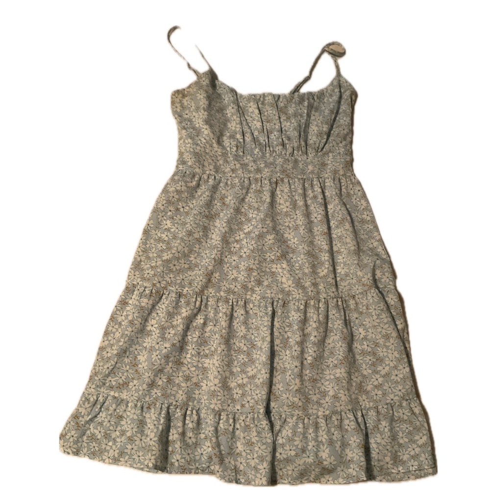 Floral Blue and White Summer Dress Size L